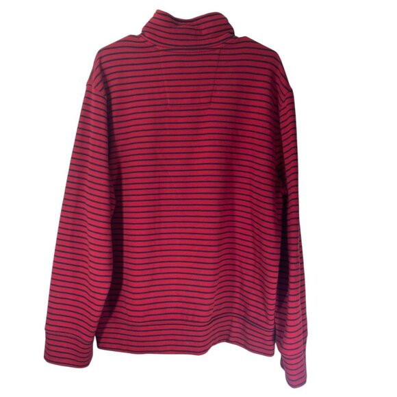 Nautica Red & Navy Striped Quarter-Zip Pullover Sweatshirt G - Picture 2 of 5